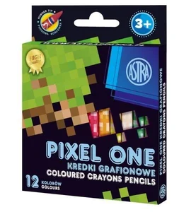 Kredki świecowe Astrakids grafionowe, 12 kol. - Pixel One (316121007)