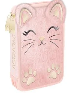 Piórnik 1-komorowy z wyposażeniem Astrabag Fluffy Kitty