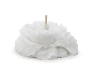 Świeca pływająca piwonia matowa biała 8cm 4szt
