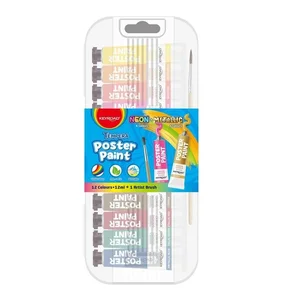 Farby plakatowe + pędzelek 12x12ml Farby plakatowe + pędzelek 12x12ml