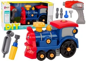 Lokomotywa do skręcania kreskówkowa DIY granatowa Lokomotywa do skręcania kreskówkowa DIY granatowa