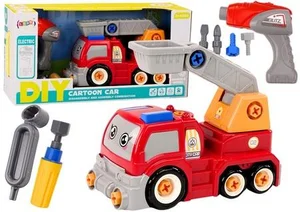 Ciężarówka kreskówkowa DIY czerwony z wysięgnikiem Ciężarówka kreskówkowa DIY czerwony z wysięgnikiem