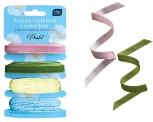 Zestaw tasiemek i sznurków pastel Zestaw tasiemek i sznurków pastel
