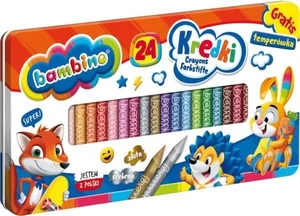 Kredki Bambino 24 kolory metalowe pudełko + temperówka Kredki Bambino 24 kolory metalowe pudełko + temperówka