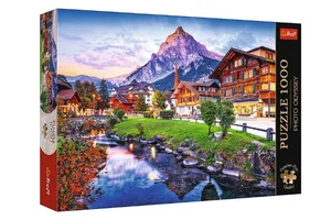 Puzzle 1000 Premium Plus Quality Photo Odyssey: Alpejskie miasteczko, Szwajcaria