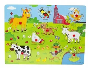 Puzzle drewniane z uchwytami wiejskie zwierzęta Puzzle drewniane z uchwytami wiejskie zwierzęta
