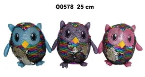 Sowa cekiny 25cm MIX