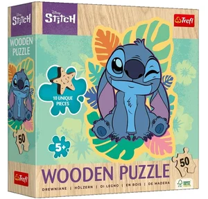 PUZZLE 50 Drewniane Kontu.Wesoły Stitch