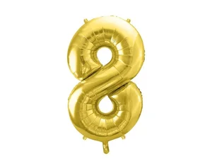 Balon foliowy 8 jasny złoty 72cm Balon foliowy 8 jasny złoty 72cm