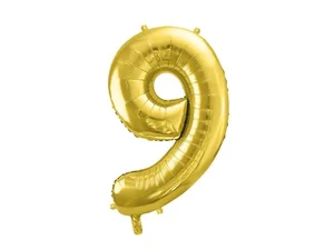 Balon foliowy 9 jasny złoty 72cm Balon foliowy 9 jasny złoty 72cm