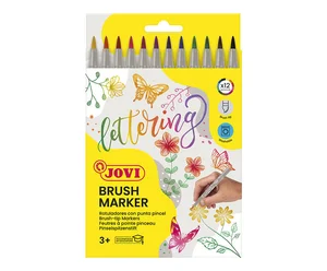 Flamastry Brush z pędzelkowatą końcówką 12 kolorów