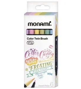 Dwustronne pisaki z końcówkami pędzelkowymi Color Twin Brush Dessert Pastel 6 kolorów Dwustronne pisaki z końcówkami pędzelkowymi Color Twin Brush Dessert Pastel 6 kolorów