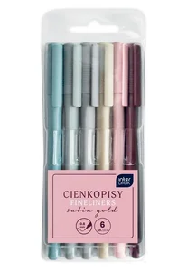 Cienkopisy Satin Gold, 6 kolorów Cienkopisy Satin Gold, 6 kolorów