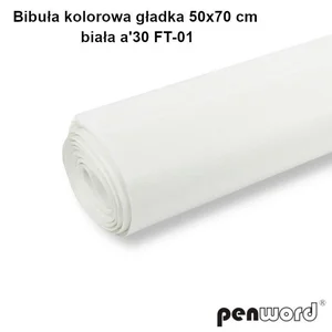 Bibuła kolorowa gładka biała 50x70cm 30 arkuszy