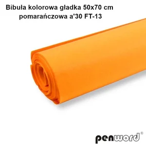 Bibuła kolorowa gładka pomarańczowa 50x70cm 30ark Bibuła kolorowa gładka pomarańczowa 50x70cm 30ark
