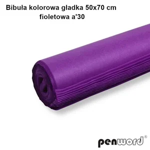 Bibuła kolorowa gładka fiolet 50x70cm 30 arkuszy Bibuła kolorowa gładka fiolet 50x70cm 30 arkuszy