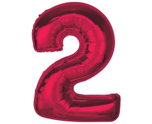 Balon foliowy cyfra 2 czerwona Smart 92cm Balon foliowy cyfra 2 czerwona Smart 92cm