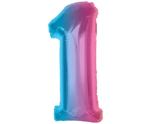 Balon foliowy cyfra 1 tęczowa Smart 92cm Balon foliowy cyfra 1 tęczowa Smart 92cm