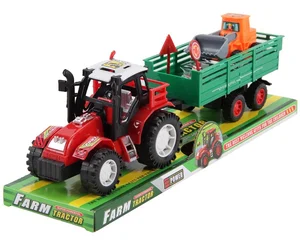 Traktor z przyczepą i spychaczem Traktor z przyczepą i spychaczem