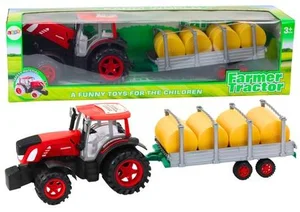 Traktor rolniczy z przyczepą i balami siana napęd Traktor rolniczy z przyczepą i balami siana napęd