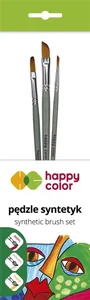 Happy Color, Zestaw pędzli syntetycznych mieszane A, 3szt (HA 7263 6465-01 PB3)