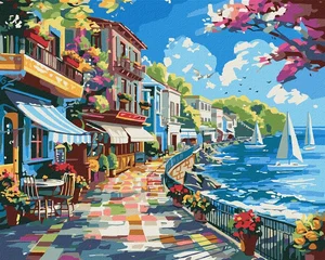Malowanie po numerach IDEYKA 40x50 cm Miasto nad oceanem