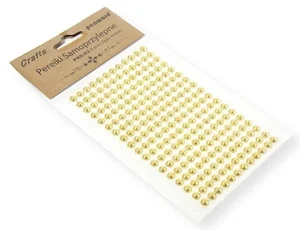 Perełki samoprzylepne złoty chrom 6mm Perełki samoprzylepne złoty chrom 6mm