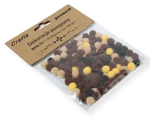 Dekoracje pompony 1cm mix brązowy 120szt Dekoracje pompony 1cm mix brązowy 120szt