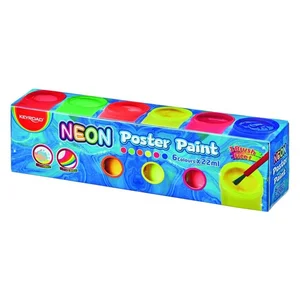 Farby plakatowe neonowe 22ml 6 kolorów Farby plakatowe neonowe 22ml 6 kolorów