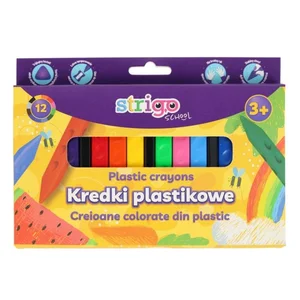 Kredki plastikowe trójkątne 12 kolorów STRIGO Kredki plastikowe trójkątne 12 kolorów STRIGO