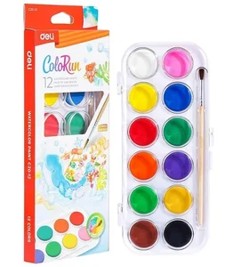 Farby akwarelowe ColoRun 12 kolorów DELI Farby akwarelowe ColoRun 12 kolorów DELI