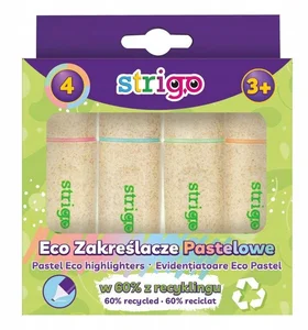 Zakreślacz Eco Hi-text pastel 4szt mix STRIGO