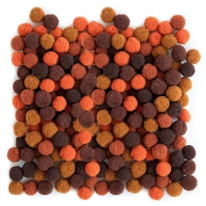 Pompony poliestrowe 1cm mix brązowy 120szt