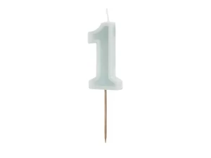 Świeczka urodzinowa 1 jasna mięta 6cm Świeczka urodzinowa 1 jasna mięta 6cm