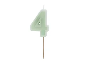 Świeczka urodzinowa 4 zielony 6cm Świeczka urodzinowa 4 zielony 6cm