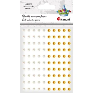 Perełki samoprzylepne 5mm 100szt białe złote Perełki samoprzylepne 5mm 100szt białe złote