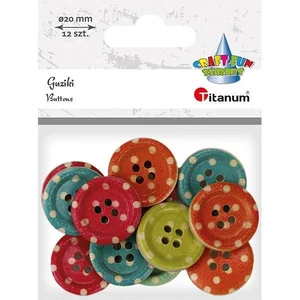 Guziki drewniane okrągłe 12szt mix Guziki drewniane okrągłe 12szt mix