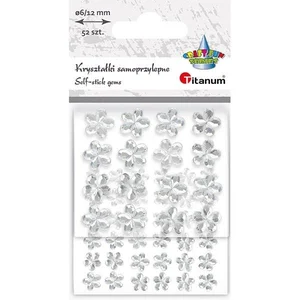 Kryształki samoprzylepne kwiaty 52szt srebrne Kryształki samoprzylepne kwiaty 52szt srebrne