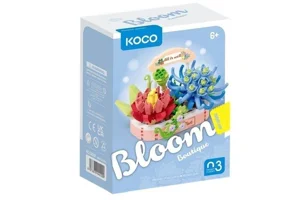 Klocki KOCO sukulenty doniczka niebieska 271 elementów