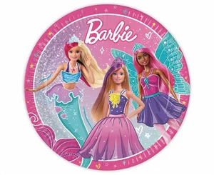 Talerzyki papierowe Barbie Fantasy 23cm 8szt Talerzyki papierowe Barbie Fantasy 23cm 8szt