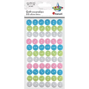 Guziki plastikowe samoprzylepne pastel 66szt Guziki plastikowe samoprzylepne pastel 66szt