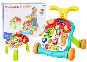 Chodzik pchacz stolik edukacyjny 2w1