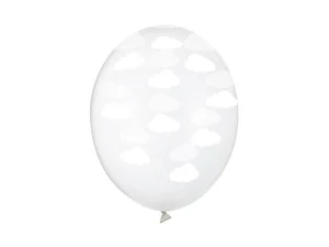 Balony Chmurki Crystal Clear 30cm 6szt