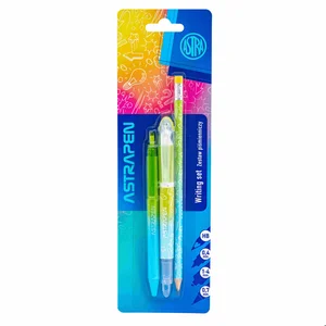 Zestaw piśmienniczy Astrapen neon 4 elementy blister 1szt.mix