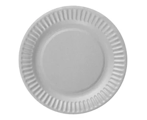 Talerzyki pap. jednokolorowe srebrne 18cm 6szt Talerzyki pap. jednokolorowe srebrne 18cm 6szt