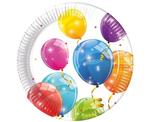 Talerzyki papierowe Sparkling Balloons 23cm 8szt Talerzyki papierowe Sparkling Balloons 23cm 8szt