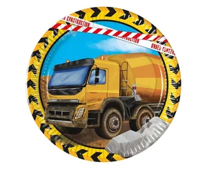 Talerzyki papierowe Construction 20cm 8szt Talerzyki papierowe Construction 20cm 8szt