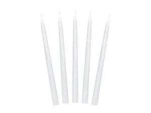 Świeca stożkowa matowa biały 24cm 10szt