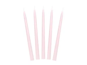 Świeca stożkowa matowa j. różowy 24cm 10szt