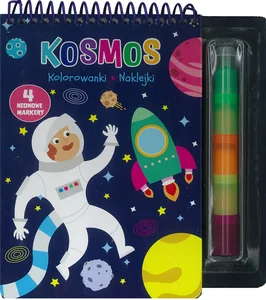 Kosmos Kolorowanki naklejki 4 neonowe markery Kosmos Kolorowanki naklejki 4 neonowe markery